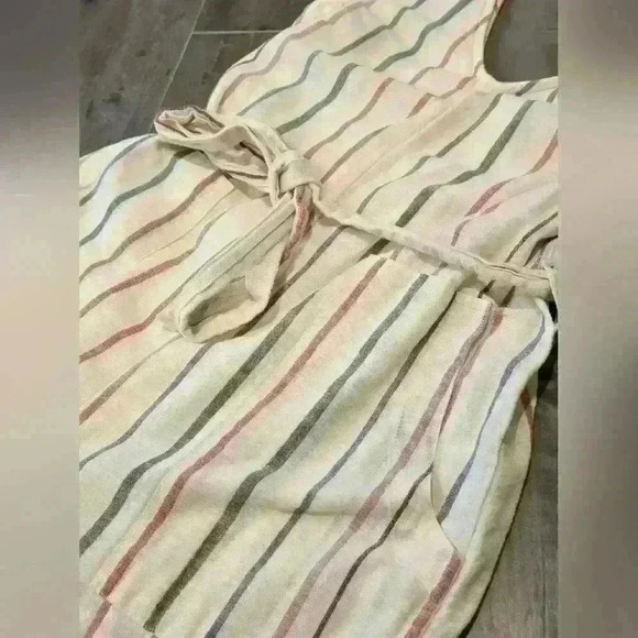 American Eagle Multi Colored Striped Linen Jumpsuit - Picture 9 of 14